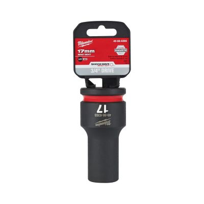 MLW49-66-6393 image(0) - Milwaukee Tool SHOCKWAVE Impact Duty  3/4"Drive 17MM Deep 6 Point Socket