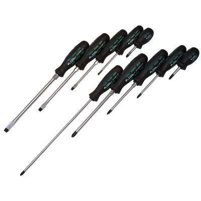 KTI16000 image(0) - K Tool International 10-Piece Professional Screwdriver Set with Triangu