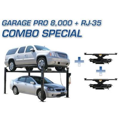 ATEXH-PRO8-COMBO-FPD image(0) - Atlas Automotive Equipment Atlas Equipment PRO8000 4 Post Lift + RJ35 Sliding Jacks Combo