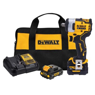 DWTDCF901GJ1G1 image(0) - DeWalt 12V 1/2" Compact Impact Wrench Kit w/ Hog Ring