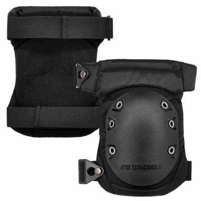 ERG18435 image(0) - Ergodyne 435 Black Cap Hinged Rubber Cap Gel Knee Pad w/ Buckles