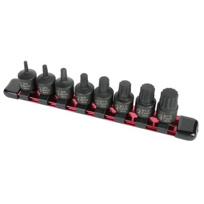 SUN3640 image(0) - Sunex 3/8" Drive 8 Piece Stubby Triple Square Impact Bit