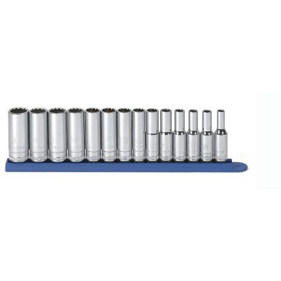 KDT80562 image(0) - GearWrench 14PC 3/8" DR 12PT DEEP METRIC SOCKET SET