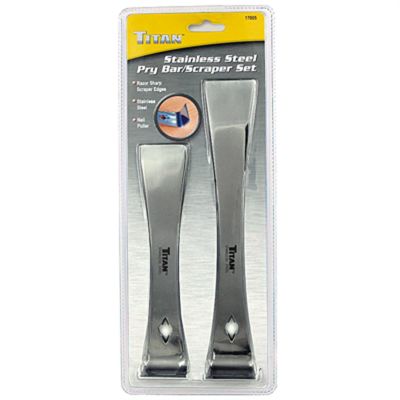 TIT17005 image(0) - TITAN 2PC STAINLESS STEEL PRYBAR/SCRAPER SET