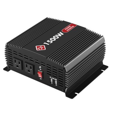 FJC53150 image(0) - FJC 1500 Watt High Efficiency DC to AC Power Inverter with Dual Outlets and Dual USB Ports