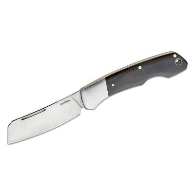 KER4384 image(0) - Kershaw Parley Manual Open Slipjoint Cleaver Blade EDC Folding Pocket Knife - Black