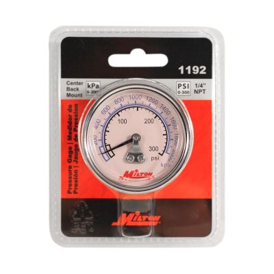 MIL1192 image(0) - Milton Industries Gage 1/4" NPT, 0-300 PSI - Center Mount