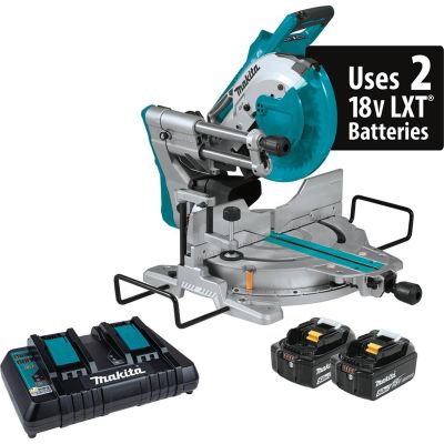 MAKXSL06PT image(0) - Makita 36V (18V X2) LXT Brushless 10" Dual-Bevel Sliding Compound Miter Saw w/ Laser Kit, 5.0Ah