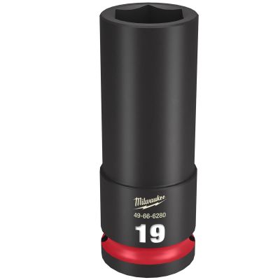 MLW49-66-6280 image(0) - Milwaukee Tool SHOCKWAVE Impact Duty  1/2"Drive 19MM Deep 6 Point Socket