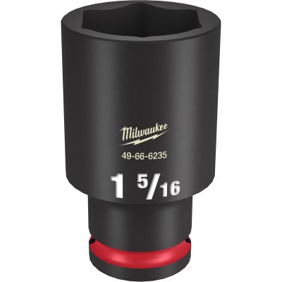 MLW49-66-6235 image(0) - Milwaukee Tool SHOCKWAVE Impact Duty  1/2"Drive 1-5/16" Deep 6 Point Socket