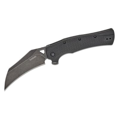 KER1423 image(0) - Kershaw Dawnstar Assisted Open Liner Lock Hawkbill Blade Folding Pocket Knife with Blackwash Finish- Black