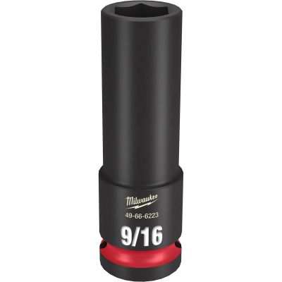 MLW49-66-6223 image(0) - Milwaukee Tool SHOCKWAVE Impact Duty  1/2"Drive 9/16" Deep 6 Point Socket