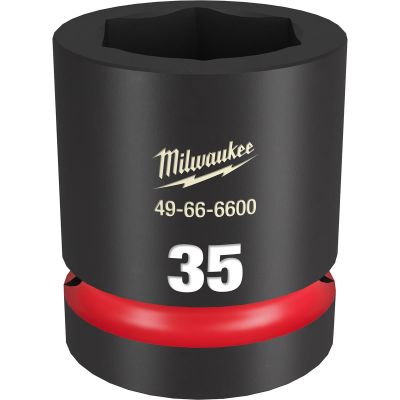 MLW49-66-6600 image(0) - Milwaukee Tool SHOCKWAVE Impact Duty  1"Drive 35MM Standard 6 Point Socket