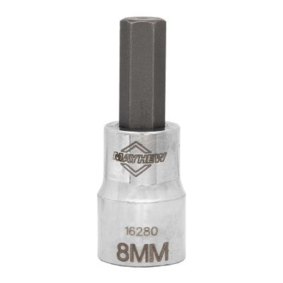 MAY16280 image(0) - Mayhew Mayhew 8 MM Metric Hex Short Insert Socket Bit, 3/8-Inch Drive