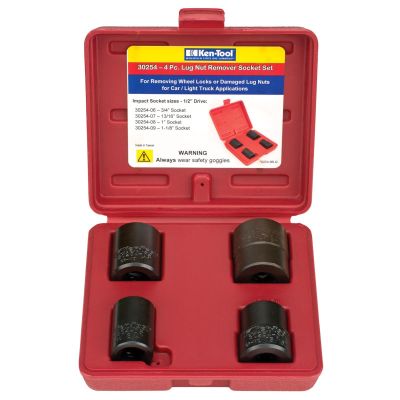 KEN30254 image(0) - Ken-tool 4 PC LUG NUT REMOVER IMPACT SOCKET SET