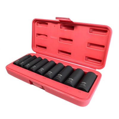 KTI33200 image(0) - K Tool International Socket Set Impact SAE 6 pt. Deep 1/2 in. Dr 12 Pieces