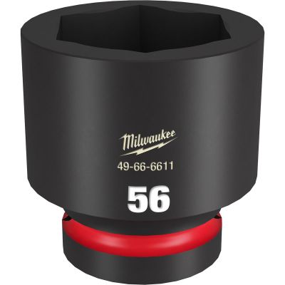 MLW49-66-6611 image(0) - Milwaukee Tool SHOCKWAVE Impact Duty  1"Drive 56MM Standard 6 Point Socket