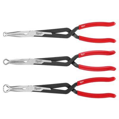 MLW48-22-6563 image(0) - Milwaukee Tool 3PC Long Reach Hose Grip Pliers Set