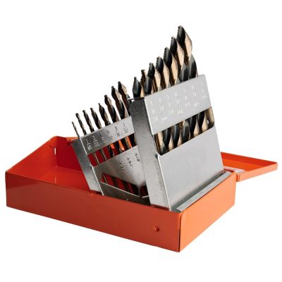 KNK15KK10 image(0) - KnKut KnKut 15 Piece Mechanics Length Step Point Drill Bit Set 1/16"-1/2" by 32nds