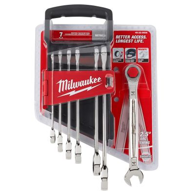 MLW48-22-9506 image(0) - Milwaukee Tool 7pc Ratcheting Combination Wrench Set - Metric