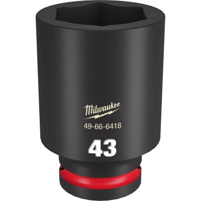 MLW49-66-6418 image(0) - Milwaukee Tool SHOCKWAVE Impact Duty  3/4"Drive 43MM Deep 6 Point Socket