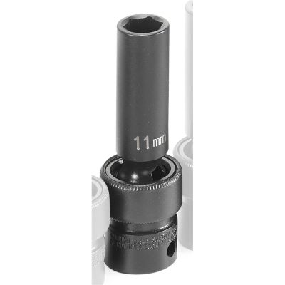 GRE1011UMD image(0) - Grey Pneumatic SOC 11MM 3/8D IMP UNIV 6PT DP BLK