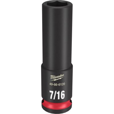 MLW49-66-6120 image(0) - Milwaukee Tool SHOCKWAVE Impact Duty  3/8"Drive 7/16" Deep 6 Point Socket