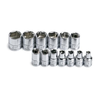 SKT1313 image(0) - S K Hand Tools SOCKET SET 1/4IN. DRIVE 13PC METRIC STD 6 POINT