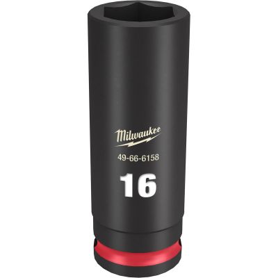 MLW49-66-6156 image(0) - Milwaukee Tool SHOCKWAVE Impact Duty  3/8"Drive 14MM Deep 6 Point Socket