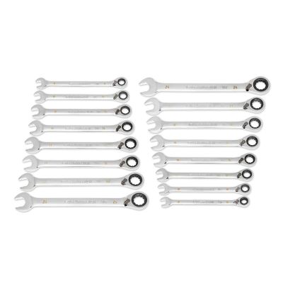 KDT86629 image(0) - Gearwrench 16 Pc. 90-Tooth 12 Point Metric Reversible Ratcheting Wrench Set