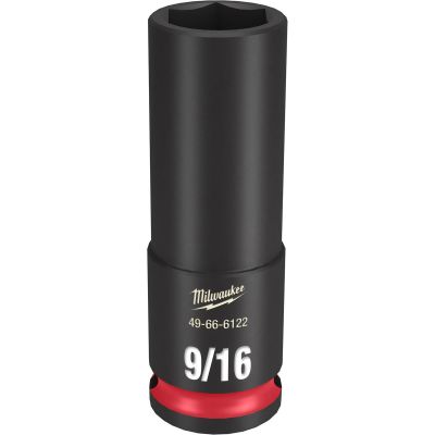 MLW49-66-6122 image(0) - Milwaukee Tool SHOCKWAVE Impact Duty  3/8"Drive 9/16" Deep 6 Point Socket