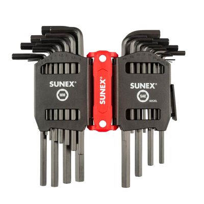 SUN98526L image(0) - Sunex SAE/Metric 26 Piece Long Arm Hex Key Set, 2mm-10mm, 0.05"-3/8"