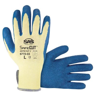 SAS6772-02 image(0) - SAS Safety SafeCut 10-gauge Aramid Yarn Gloves w/ Latex Palm (Medium)