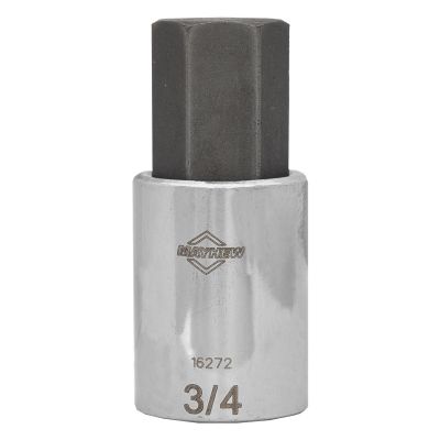 MAY16272 image(0) - Mayhew Mayhew 3/4-Inch SAE Hex Short Insert Socket Bit, 1/2-Inch Drive