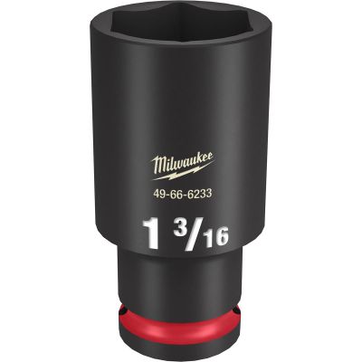 MLW49-66-6233 image(0) - Milwaukee Tool SHOCKWAVE Impact Duty  1/2"Drive 1-3/16" Deep 6 Point Socket