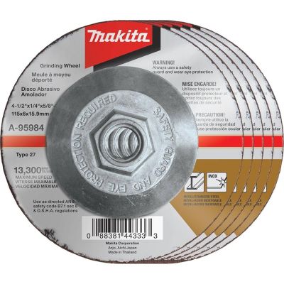 MAKA-95984-5 image(0) - Makita 4-1/2" x 1/4" x 5/8-11" INOX Grinding Wheel (Pack of 5)