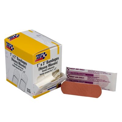 FAOG167 image(0) - First Aid Only 1"x3" Heavy Woven Fabric Bandages 50/box