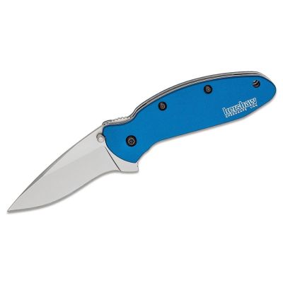 KER1620NB image(0) - Kershaw Scallion Assisted Open Inset Liner Lock Drop Point Blade EDC Folding Pocket Knife - Navy Blue