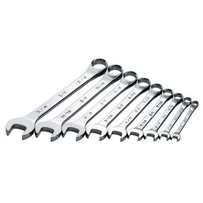 SKT86011 image(0) - S K Hand Tools WRENCH SET COMBINATION 9 PC SAE HI POLISH