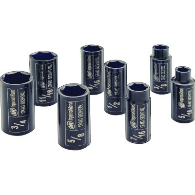 IRTSK3H8LN image(0) - Ingersoll Rand 3/8" Drive Hex Deep SAE Impact Socket Set, 8-Piece