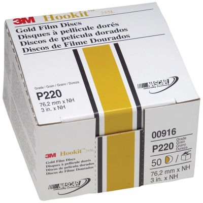 MMM916 image(0) - 3M GOLD FILM DISCS HOOKIT P200 3IN 50PK