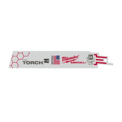 MLW48-01-2712 image(0) - Milwaukee Tool 6" 10 TPI The Torch SAWZALL Blades (Bulk - 25 Pk)