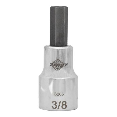 MAY16266 image(0) - Mayhew Mayhew 3/8-Inch SAE Hex Short Insert Socket Bit, 1/2-Inch Drive