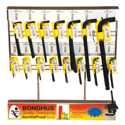 BND18250 image(0) - Bondhus Corp. 15PC SAE Hex Key Metal Display Rack