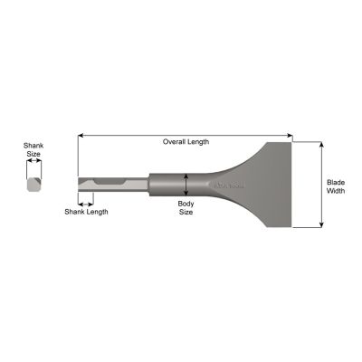 AJX380-3 image(0) - Ajax Tool Works WIDE SCALING CHISEL 7 1/2"X3"