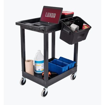 LUXSEC11-B-OUTRIG image(0) - Luxor 24 x 18 Plastic Utility Tub Cart w/ Bins