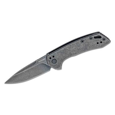 KER5560 image(0) - Kershaw Radar Assisted Open Frame Lock Drop Point Blade EDC Folding Pocket Knife with Blackwash Finish - BlackWash