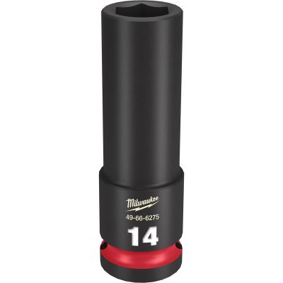 MLW49-66-6275 image(0) - Milwaukee Tool SHOCKWAVE Impact Duty  1/2"Drive 14MM Deep 6 Point Socket