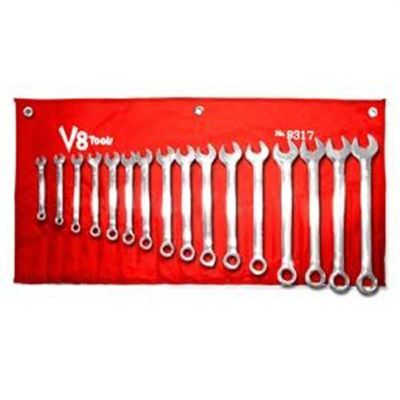 V8T9317 image(0) - V-8 Tools 17PC STANDARD LENGTH COMBO WRENCH SET, MM