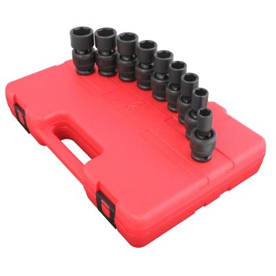 SUN2657 image(0) - Sunex SOCKET SET IMPACT 1/2IN. DRIVE 9 PC UNIV STD SAE